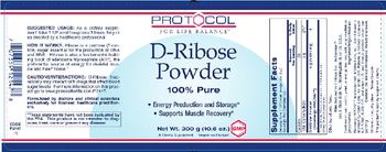 Protocol For Life Balance D-Ribose Powder - supplement