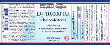 Protocol For Life Balance D3 10,000 IU Cholecalciferol - supplement