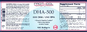 Protocol For Life Balance DHA-500 500 DHA / 250 EPA - supplement