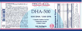 Protocol For Life Balance DHA-500 500 DHA / 250 EPA - supplement
