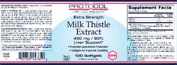 Protocol For Life Balance Extra Strength Milk Thistle Extract 450 mg/80% - supplement