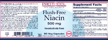 Protocol For Life Balance Flush-Free Niacin 500 mg - supplement