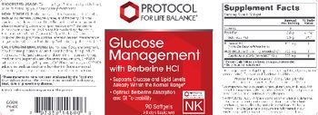 Protocol For Life Balance Glucose Management With Berberine HCl - supplement