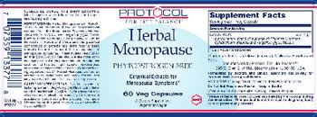 Protocol For Life Balance Herbal Menopause - supplement