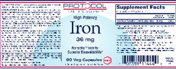 Protocol For Life Balance High Potency Iron 36 mg - supplement