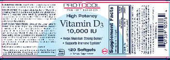 Protocol For Life Balance High Potency Vitamin D3 10,000 IU - supplement