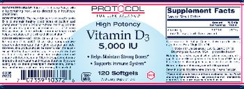 Protocol For Life Balance High Potency Vitamin D3 5,000 IU - supplement