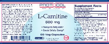 Protocol For Life Balance L-Carnitine 500 mg - supplement