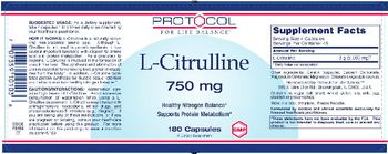 Protocol For Life Balance L-Citrulline 750 mg - supplement