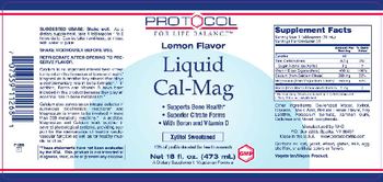 Protocol For Life Balance Lemon Flavor Liquid Cal-Mag - supplement
