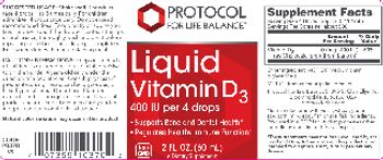 Protocol For Life Balance Liquid Vitamin D3 400 IU - supplement