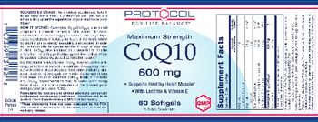 Protocol For Life Balance Maximum Strength CoQ10 600 mg - supplement