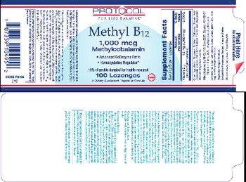 Protocol For Life Balance Methyl B12 1,000 mcg Methylcobalamin - supplement