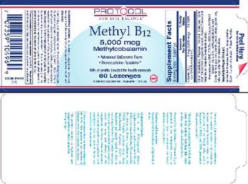 Protocol For Life Balance Methyl B12 5,000 mcg Methylcobalamin - supplement