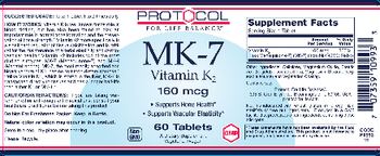 Protocol For Life Balance MK-7 Vitamin K2 160 mcg - supplement