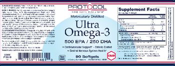 Protocol For Life Balance Molecularly Distilled Ultra Omega-3 500 EPA / 250 DHA - supplement