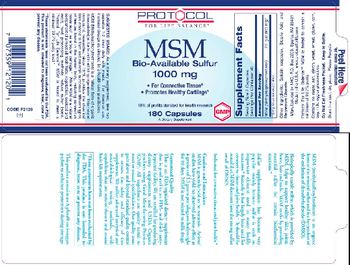Protocol For Life Balance MSM Bio-Available Sulfur 1000 mg - supplement