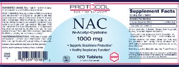 Protocol For Life Balance NAC N-Acetyl-Cysteine 1000 mg - supplement