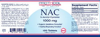 Protocol For Life Balance NAC N-Acetyl-Cysteine 1000 mg - supplement