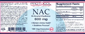 Protocol For Life Balance NAC N-Acetyl-Cysteine 600 mg - supplement