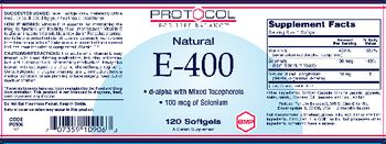 Protocol For Life Balance Natural E-400 - supplement