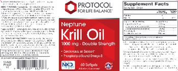 Protocol For Life Balance Neptune Krill Oil 1000 mg- Double Strength - supplement