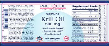 Protocol For Life Balance Neptune Krill Oil 500 mg - supplement