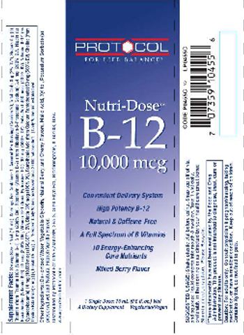 Protocol For Life Balance Nutri-Dose B-12 10,000 mcg Mixed Berry Flavor - supplement