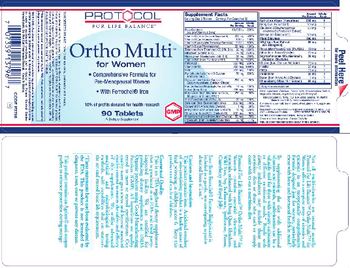 Protocol For Life Balance Ortho Multi For Women - supplement