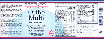 Protocol For Life Balance Ortho Multi For Women - supplement