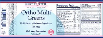 Protocol For Life Balance Ortho Multi Greens - supplement