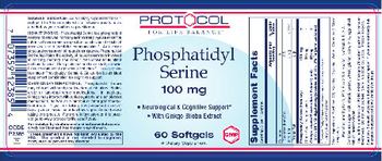 Protocol For Life Balance Phosphatidyl Serine 100 mg - supplement