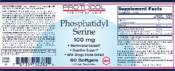 Protocol For Life Balance Phosphatidyl Serine 100 mg - supplement