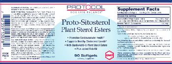 Protocol For Life Balance Proto-Sitosterol Plant Sterol Esters - supplement