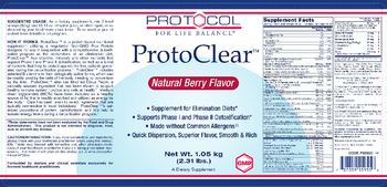 Protocol For Life Balance ProtoClear Natural Berry Flavor - supplement