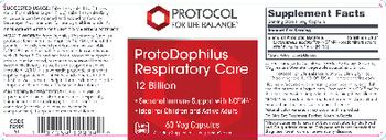 Protocol For Life Balance ProtoDophilus Respiratory Care 12 Billion - supplement