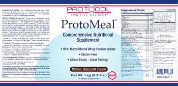 Protocol For Life Balance ProtoMeal Natural Chocolate Flavor - comprehensive nutritional supplement