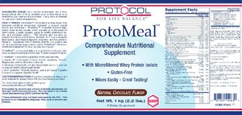 Protocol For Life Balance ProtoMeal Natural Chocolate Flavor - supplement