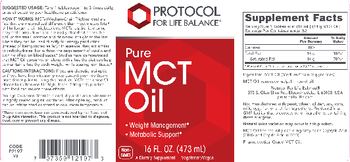 Protocol For Life Balance Pure MCT Oil - supplement