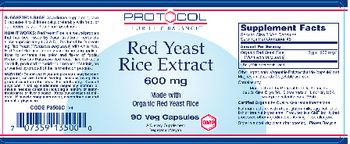 Protocol For Life Balance Red Yeast Rice Extract 600 mg - supplement