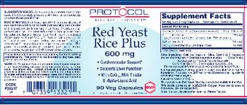 Protocol For Life Balance Red Yeast Rice Plus 600 mg - supplement