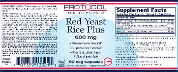 Protocol For Life Balance Red Yeast Rice Plus 600 mg - supplement