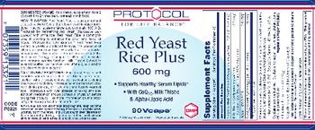 Protocol For Life Balance Red Yeast Rice Plus - supplement