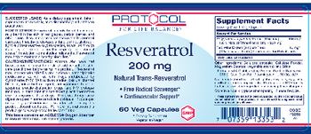 Protocol For Life Balance Resveratrol 200 mg - supplement