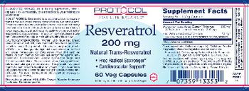 Protocol For Life Balance Resveratrol 200 mg - supplement