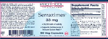 Protocol For Life Balance Serrazimes 33 mg - supplement