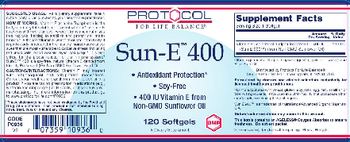 Protocol For Life Balance Sun-E 400 - supplement