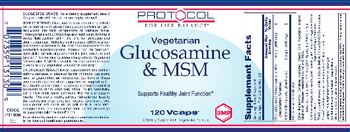 Protocol For Life Balance Vegetarian Glucosamine & MSM - supplement