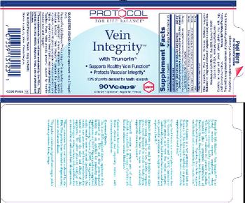 Protocol For Life Balance Vein Integrity With Trunorin - supplement