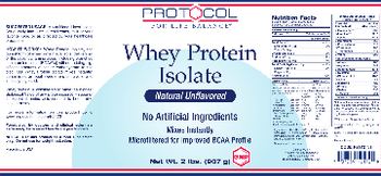 Protocol For Life Balance Whey Protein Isolate Natural Unflavored - supplement